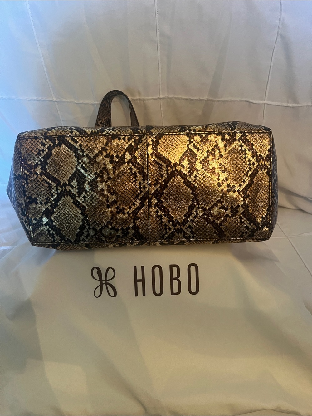 HOBO Gold and Black Snake-Print Hobo Shoulder Bag - Picture 2 of 13